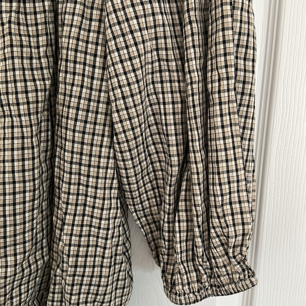 St. John's Bay Black and White Checkered Blouse NWT - Picture 3 of 10